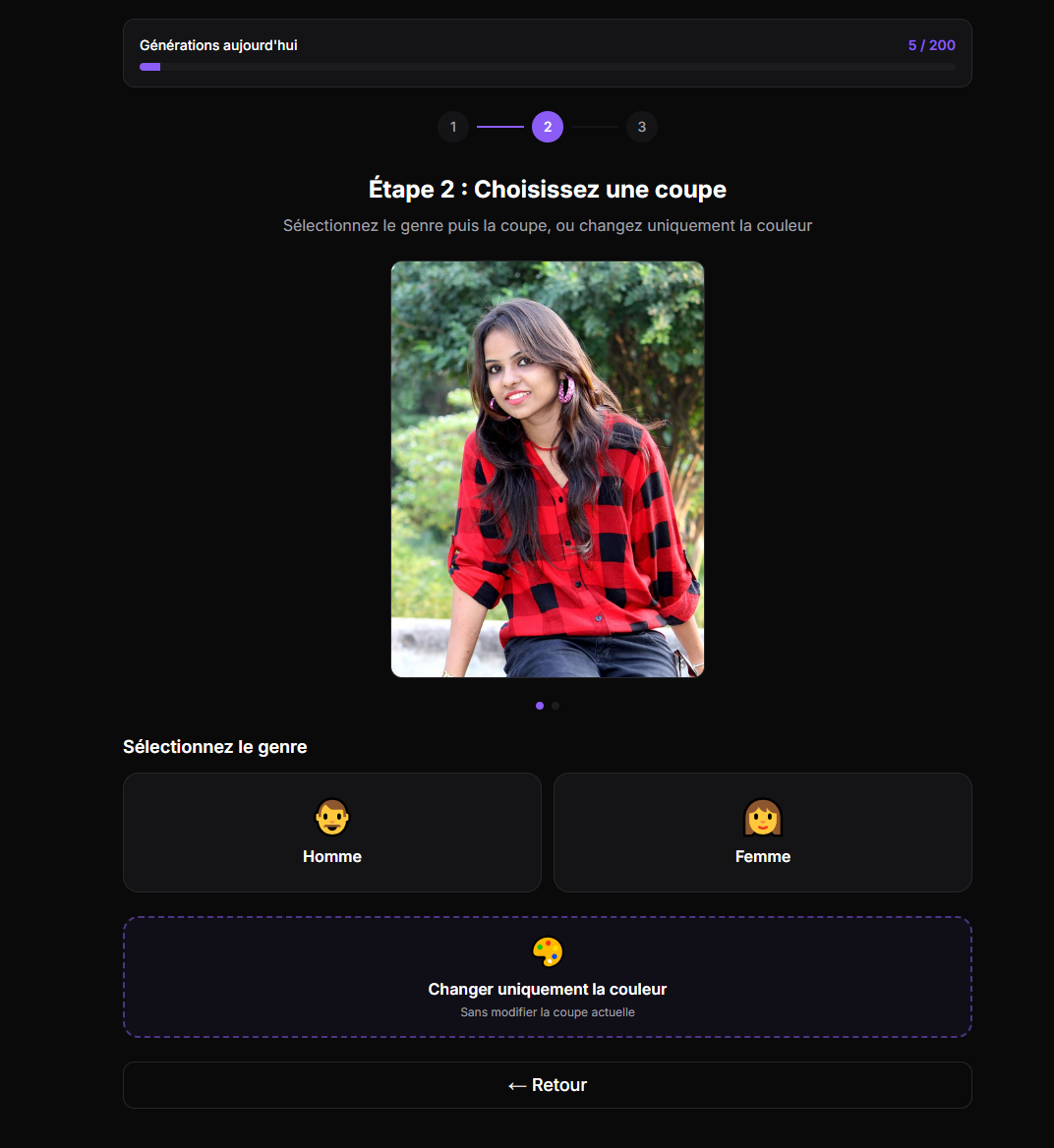 Capture d'écran étape 1